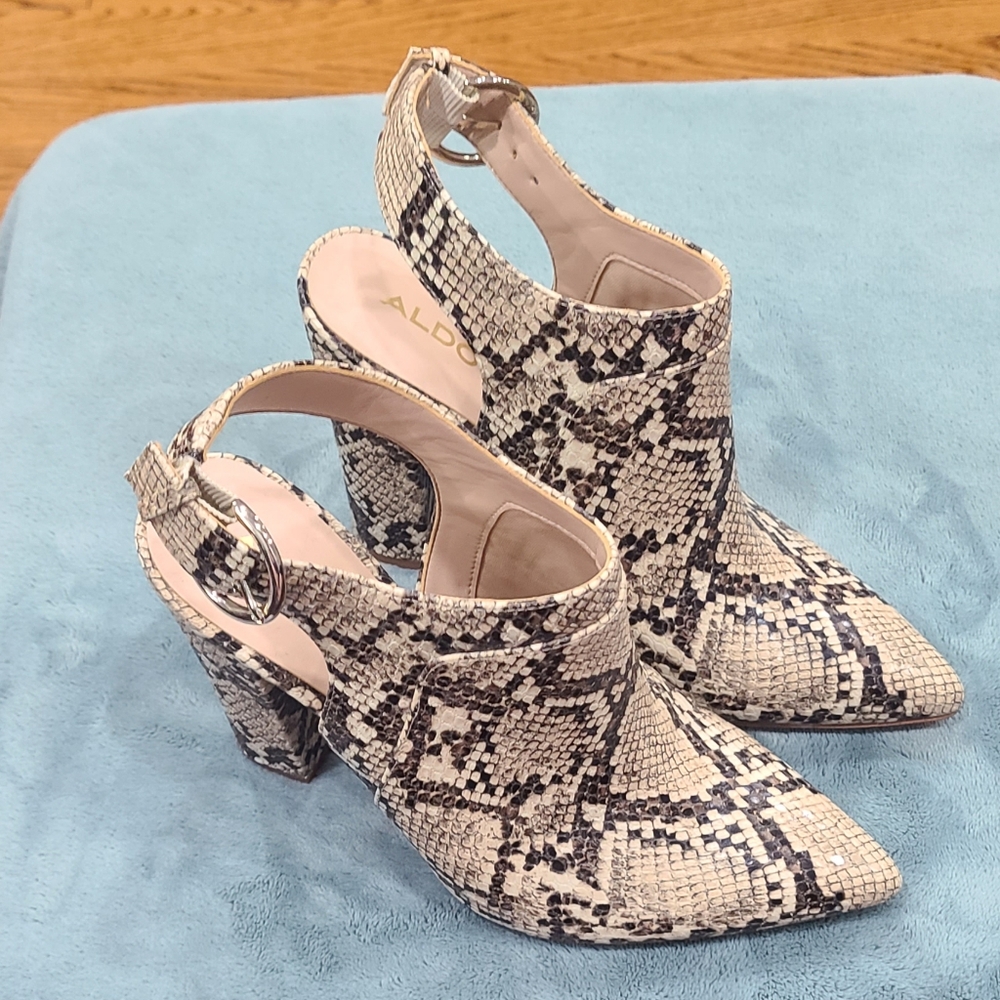 Aldo Black and Cream Heels Elegant Shoes